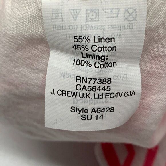 J. Crew Skirt sz 10 Pink Short Length Elastic Waist Lined Patterned Linen Blend - Picture 7 of 9